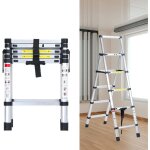Echelle tlescopique aluminium echelle multi - usage 1. 4m + 1. 7m echelle pliante stabil aluminium escabeau ...