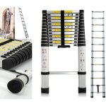 Chelle t�lescopique extensible de 3, 8 m robuste - escabeau telescopique en aluminium - �chelle multifonction ...