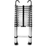 �chelle t�lescopique pliante en aluminium 13 marches avec but�es et avec crochets - longueur 3, 8 m