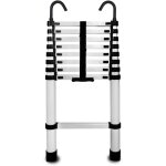 �chelle t�lescopique pliante en aluminium 9 marches avec but�es et avec crochets ? longueur 2, 6 m.