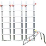 Echelle de toit longueur 5, 40m facile � installer - lot 3 rallonges de 1, 50m + 1 crochet de 0. 90m ...