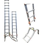 Echelle de toit facile � installer, l�g�re et r�sistante - lot 2 rallonges + 1 crochet - 5, 90 m de haut ...