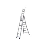 Matisre - echelle transformable 3 plans 3x12 barreaux - longueur max. 8. 10m - sol plat ou escalier ...