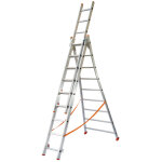 Echelle transformable 3x8 barreaux - longueur d�ploy�e 5, 10m - sol plat ou escalier - atl230 - 3