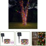 �clairage d�coratif - lampes solaires 5 pcs 5x200 led multicolore int�rieur ext�rieur