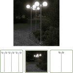 �clairage ext�rieur - lampadaires d'ext�rieur 3 pcs argent� 215 cm acier inoxydable