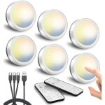 Eclairage vitrine led sans fil, batterie 1600mah spot rechargeable usb avec t�l�commande lampe de placard ...