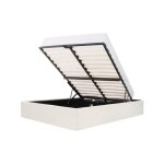 Eclipse lit adulte 160x200 cm + coffre de rangement - tissu beige