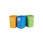 Eco ensemble de 3 poubelles du systme de tri slectif des dchets, 10 l chacune, pour papier verre et ...