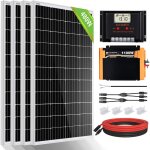 Eco - worthy kit complet de panneau solaire 480w 12v avec onduleur hors reseau 1100w 12v et contrleur ...