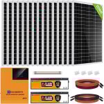 Eco - worthy - kit de panneau solaire 48v 2500w systme avec onde sinusodale 5000w 48v, batterie lithium ...