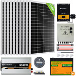 Eco - worthy - systme solaire 6 kwh / jour 1560w 24v avec onduleur et batterie systme:8 pices 195w ...