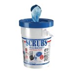 Seau de 72 lingettes nettoyantes pour les mains scrubs 072272 - le nettoyage parfait des mains -