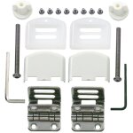 Ecolands - kit charnière capots blancs pour abattant olfa tradition, europe, universal, junior, sénator, ... Ecolands - kit charnière capots blancs pour abattant olfa tradition, europe, universal, junior, sénator, ...