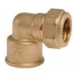 Raccord bic�ne coud� laiton - f 1 / 2' - diam�tre 16 mm