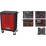 Kstools - ecoline servante d'atelier noir / rouge avec 7 tiroirs et 515 outils d'excellente qualit�