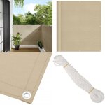 �cran de balcon beige 120x800 cm 100% polyester oxford - paravent de balcon - protection de balcon