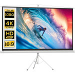 �cran de projection 100 pouces avec support tr�pied hauteur r�glable, �cran 4k hd 16:9