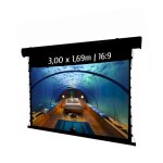 Ecran de projection motoris� tensionn� 3, 00 x 1, 69m - format 16:9 - wi - fi - carter noir