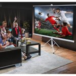 Fabulcozy �cran de projection avec support tr�pied r�glable en hauteur �cran vid�o projecteur 84 pouces ...