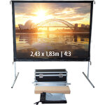 Ecran de projection valise 2, 43 x 1, 83m - format 4:3 - toile arri�re