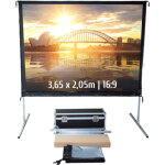 Ecran de projection valise 3, 65 x 2, 05m - format 16:9 - toile arri�re