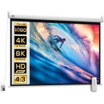 cran vidoprojecteur 84 pouces, 4:3 4k hd cran de projection motoris et lectrique, cran de projection ...