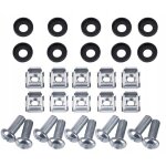 Écrou cage m6t2 zingué blanc + rondelle 4 mm + vis cruciforme métal m6x16 set / 10 Écrou cage m6t2 zingué blanc + rondelle 4 mm + vis cruciforme métal m6x16 set / 10
