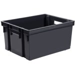 Eda ? bac de rangement gris 50l ? dimensions 560x295x410mm ? plastique robuste ? 2 poign�es pour transport ...