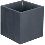 Eda - jardini�re carr�e volcania effet pierre 39, 5 x 39, 5 x 43, 5 cm - 31 l - gris anthracite