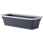 Eda - jardini�re style gris - 50. 8 x 20. 3 x 15. 2cm - 10. 5l (plateau + support) plastique