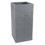 Eda - pot de fleurs carr� haut volcania - 39, 5 x 39, 5 x 80 cm - 31 l - gris galet