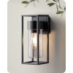 Edishine applique murale ext�rieure int�rieure, �tanche ip44, douille e27, ampoule non incluse, noir