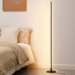 Edishine lampadaire led sur pied salon dimmable - 3000k blanc chaud - h147cm, interrupteur  pied, noir ...