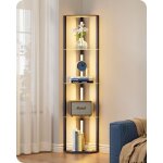 Edishine lampadaire sur pied salon avec �tag�res, dimmable en continu, 3 temp�ratures de couleur, noir ...