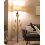 Edishine lampadaire tr�pied en bois, luminosit� & temp�rature de couleur variables en continu, contr�le ...