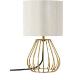 Edishine lampe de chevet avec ampoule led e14 2700k blanc chaud, abat - jour ivoire pliss�, base m�tallique ...