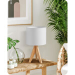 Edishine lampe de chevet en bois, e27 douille, tr�pied vintage, ampoule incluse, 36 x 20 x 20 cm, lampe ...