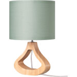 Edishine lampe de chevet, e27 4w ampoule led incluse, 2700k blanc chaud, abat - jour vert amande en lin ...