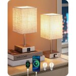 Edishine lampe de chevet tactile lot de 2, avec usb - a & usb - c port de charge, e27 ampoule led incluse, ...