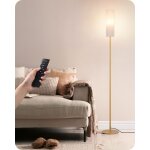 Edishine lampe sur pied pour salon avec abat - jour en lin et t�l�commande, temp�rature de couleur et ...