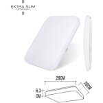 Edm - applique en surface led extra - plat 12w 4000k carr� 28x28x6. 3cm