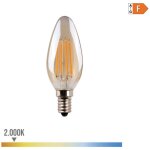 Edm - bougie � filament led ampoule en verre vintage e14 4, 5w 400lm 2000k lumi�re chaude �3, 5x9, 8cm ...
