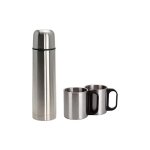 Edm - kit thermos 1 litre avec 2 tasses en inox.