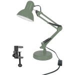 Lampe de bureau vert sauge pixi e27 ? ensemble avec base et pince ? edo solutions