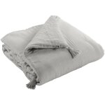 Edredon gaze de coton 150 x 150 cm nuage gris clair