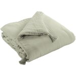 Edredon gaze de coton 150 x 150 cm vert d'eau