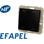 Interrupteur double de volet roulant noir mat efapel logus 90