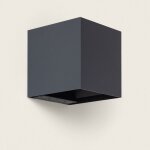 Applique murale extrieure solaire led en aluminium denny rouille