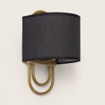 Applique murale m�tal et tissu olivia noir
